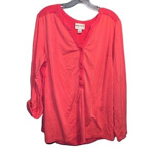 Ava & Viv long sleeve pink top size 2x